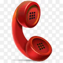 红色的电话听筒图标