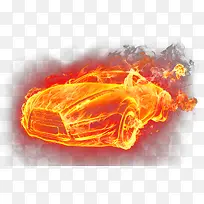 创意合成效果火焰的汽车造型