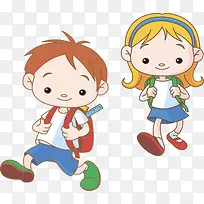 学生卡通免抠