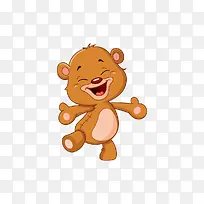 一只开心大笑的卡通熊玩偶