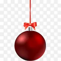 红色质感球形合成圣诞节元素