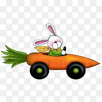 卡通小白兔胡萝卜车