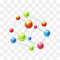 彩色化学分子矢量素材