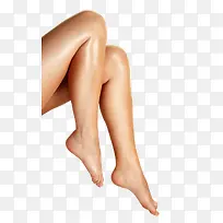 女性腿部特写侧面弯曲裸足