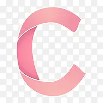 粉色丝带英文字母C