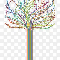 彩色科技树线条免抠