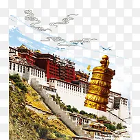 西藏建筑免抠大图下载