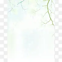 白天树枝雪天背景图片