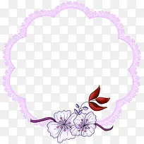 紫色清新花边花朵边框纹理