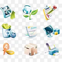 立体小图标矢量图下载