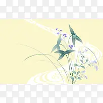 紫色碎花绿叶壁纸