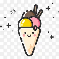 mbe风格卡通装饰冰淇淋图标