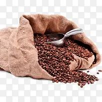 麻袋里咖啡豆免抠PNG图片