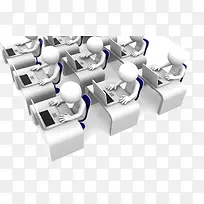 正在参考考试选拔的3D小人