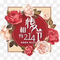 2018情人节玫瑰花海报设计