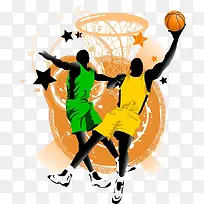 篮球比赛插画
