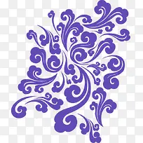 紫色简约海浪花纹装饰图案