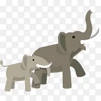 扁平矢量图卡通泰国大象