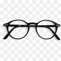 圆形黑框无镜片眼镜