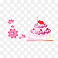 粉色梦幻花朵蛋糕