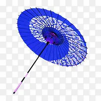 蓝色油纸伞