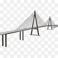 高架桥深灰线条圆柱