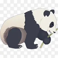 大熊猫手绘矢量图