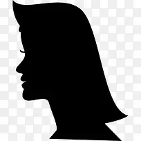 女人的头发的形状从侧面图标