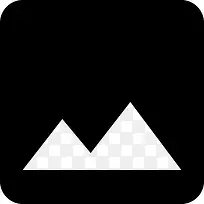 山脉在黑色背景上的图标