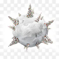 白色绒球圣诞树淘宝促销