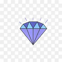 手绘蓝紫色发光钻石