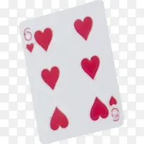 创意扑克牌红桃6