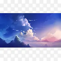 天空云彩游戏原画