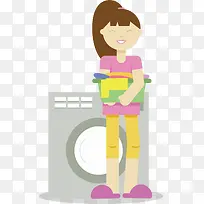 洗衣服的美女