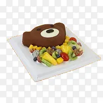 小熊水果蛋糕