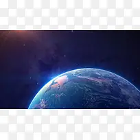 宇宙中的地球海报背景素材