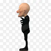 3d效果秃顶老人素材