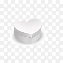 矢量白色立体心形礼盒