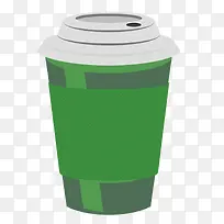 矢量绿色奶茶杯子
