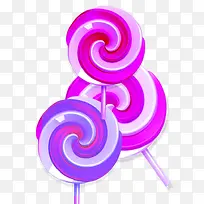 紫色和粉色漩涡棒棒糖