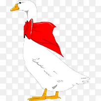 鸭子 家禽 红领巾 手绘