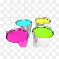 色彩缤纷油漆桶