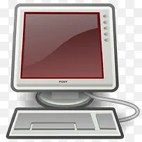 白色红屏幕的卡通电脑