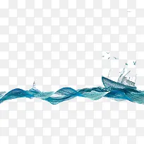 风浪里前行的船