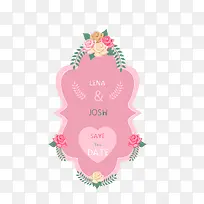 粉色婚礼标签