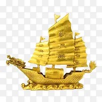 一帆风顺金帆船铜帆船铜雕塑