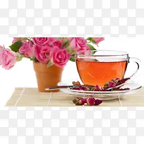 玫瑰茶，鲜花
