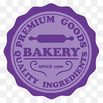 紫色面包店标签矢量