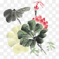 水墨画荷花