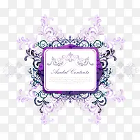 紫色花纹贺卡装饰图案
